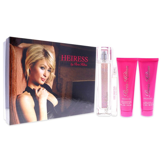 Heiress by Paris Hilton for Women - 4 Pc Gift Set 3.4oz EDP Spray, 0.34oz EDP Spray, 3oz Body Lotion, 3oz Bath & Shower Gel, , alternate image number null