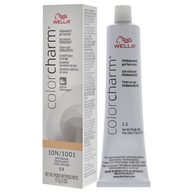 Color Charm Permanent Hair Color Gel - 10N 1001 Satin Blonde by Wella for Unisex - 2 oz Hair Color, See Description, alternate image number null