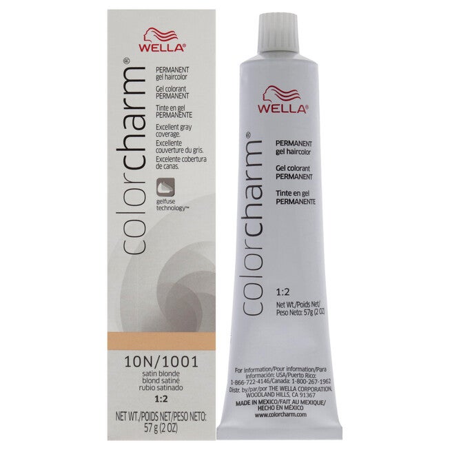 Color Charm Permanent Hair Color Gel - 10N 1001 Satin Blonde by Wella for Unisex - 2 oz Hair Color, See Description, hi-res image number null