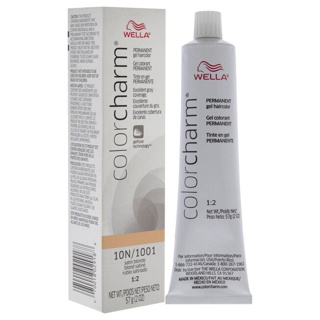 Color Charm Permanent Hair Color Gel - 10N 1001 Satin Blonde by Wella for Unisex - 2 oz Hair Color, See Description, alternate image number null