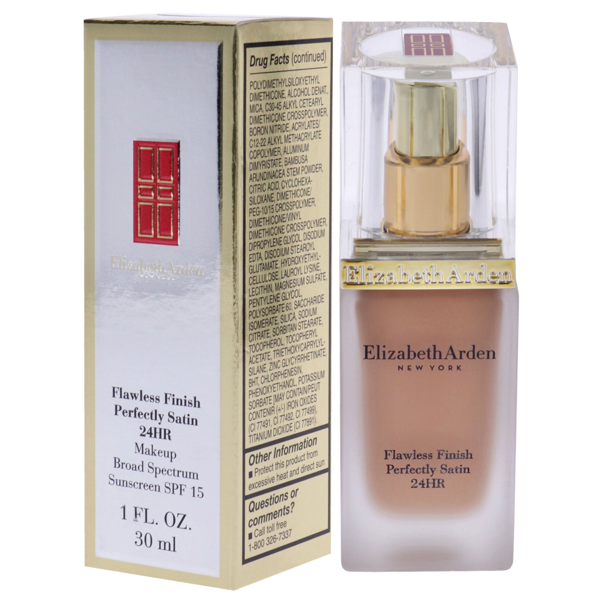Flawless Finish Perfectly Satin 24HR Makeup SPF 15 - 14 Caramel by Elizabeth Arden for Women - 1 oz Foundation, , alternate image number 7