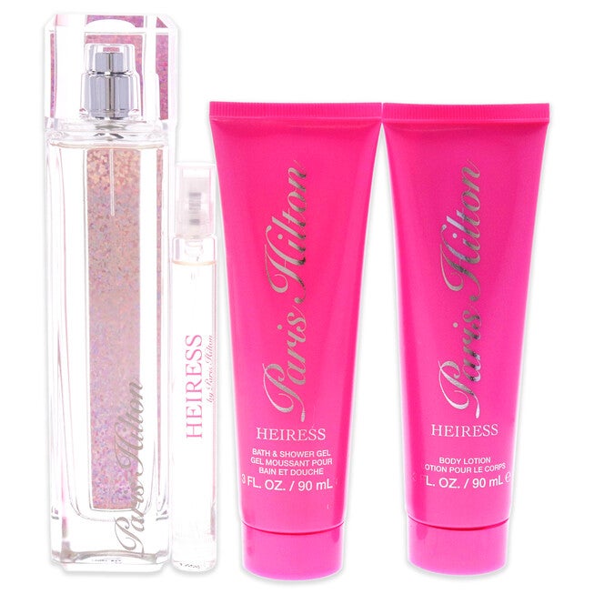 Heiress by Paris Hilton for Women - 4 Pc Gift Set 3.4oz EDP Spray, 0.34oz EDP Spray, 3oz Body Lotion, 3oz Bath & Shower Gel, , alternate image number null