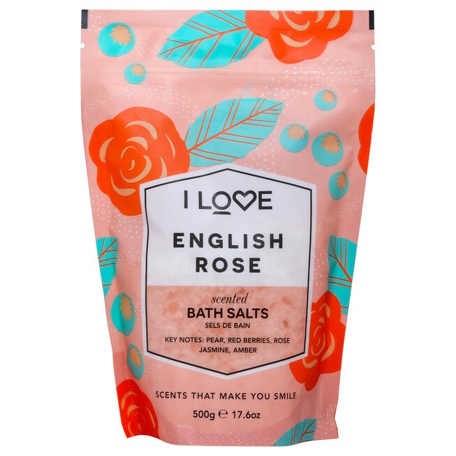 Scented Bath Salts - English Rose by I Love Cosmetics for Women - 17.6 oz Bath Salt, NA, hi-res image number null