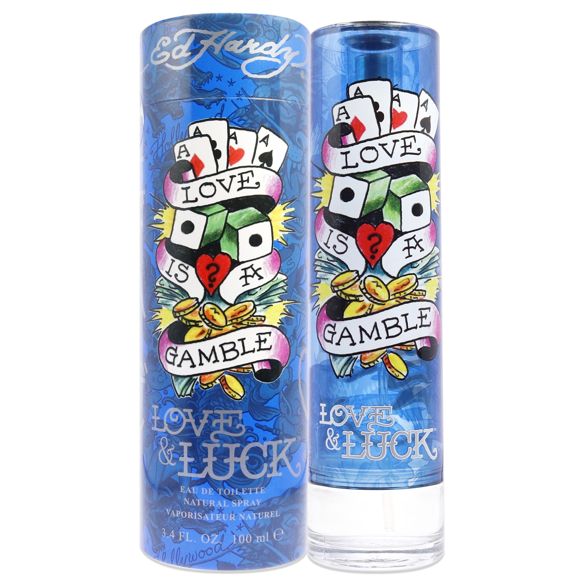 Ed Hardy Love and Luck by Christian Audigier for Men - 3.4 oz EDT Spray, See Description, hi-res image number 0