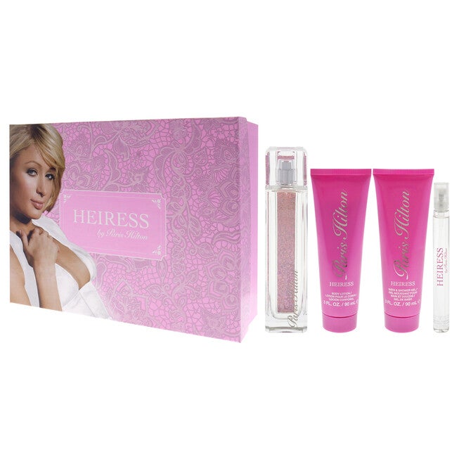 Heiress by Paris Hilton for Women - 4 Pc Gift Set 3.4oz EDP Spray, 0.34oz EDP Spray, 3oz Body Lotion, 3oz Bath & Shower Gel, NA, alternate image number null