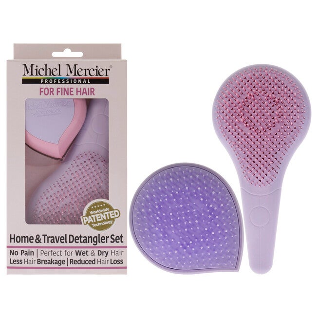Home and Travel Detangler Set - Fine Hair by Michel Mercier for Unisex - 2 Pc The Classic Detangler Brush, The Travel Detangler Brush, NA, hi-res image number null