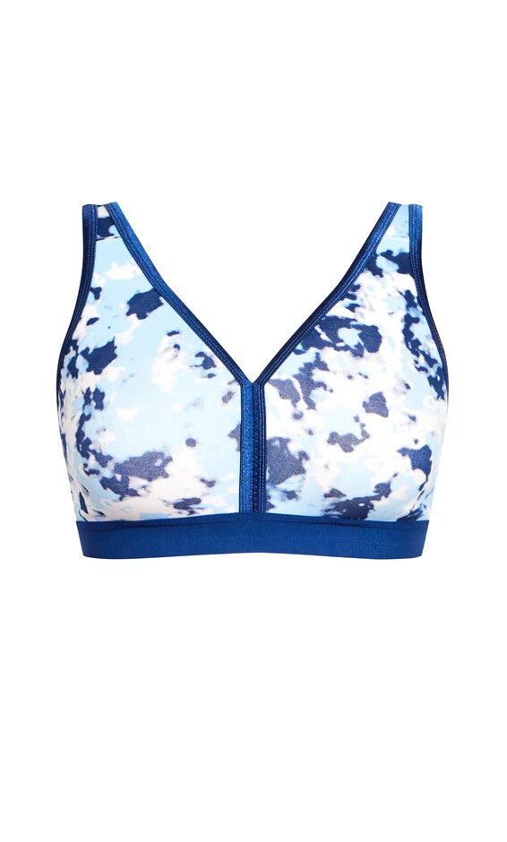 Fashion Cotton Print Bra - navy tie dye, , alternate image number null