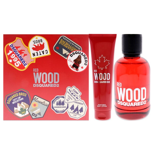Red Wood by Dsquared2 for Women - 2 Pc Gift Set 3.4oz EDT Spray, 5.0oz Perfumed Body Lotion, NA, hi-res image number null