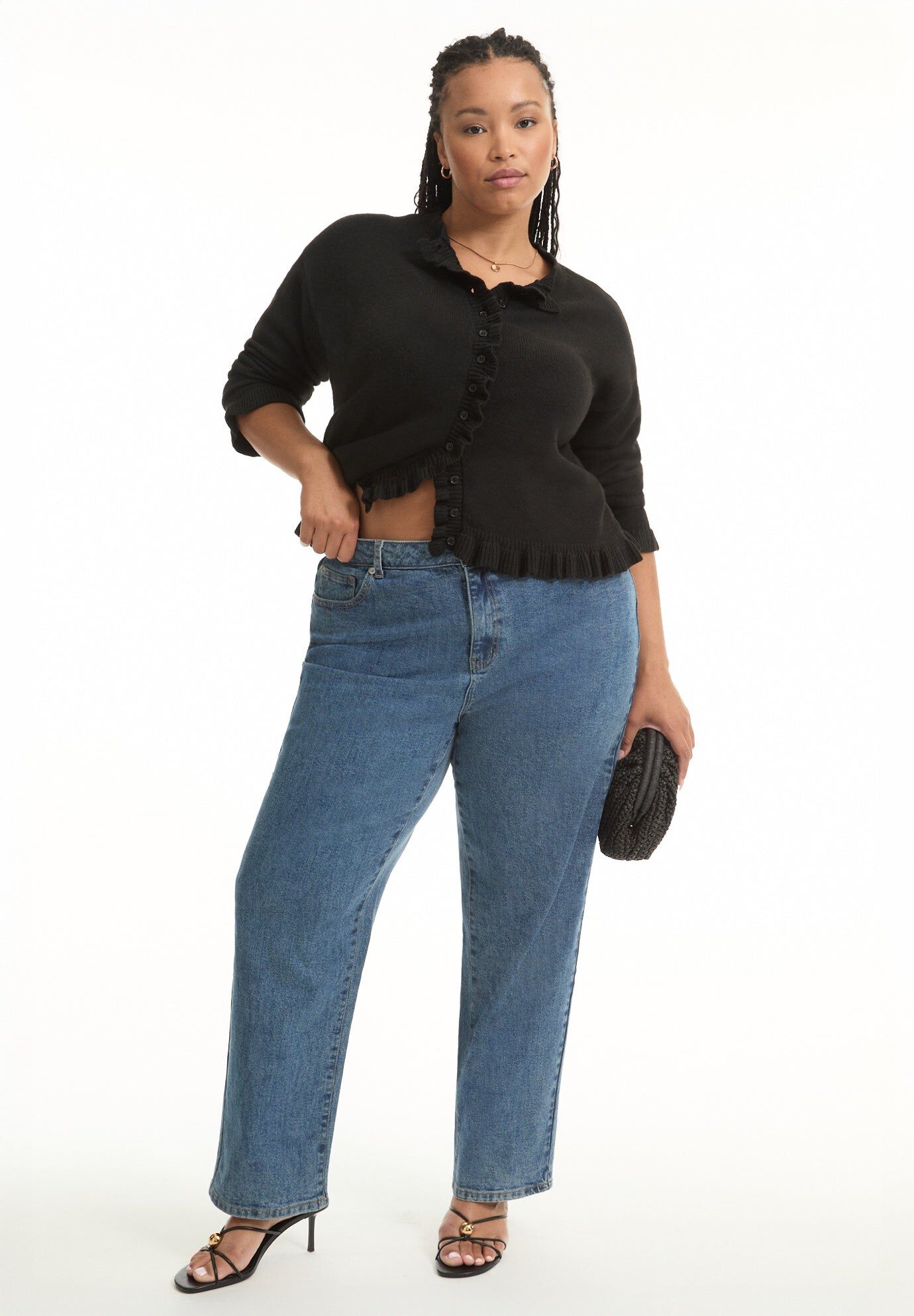 Curvie-Fit High-Rise Straight-Leg Stretch Jeans