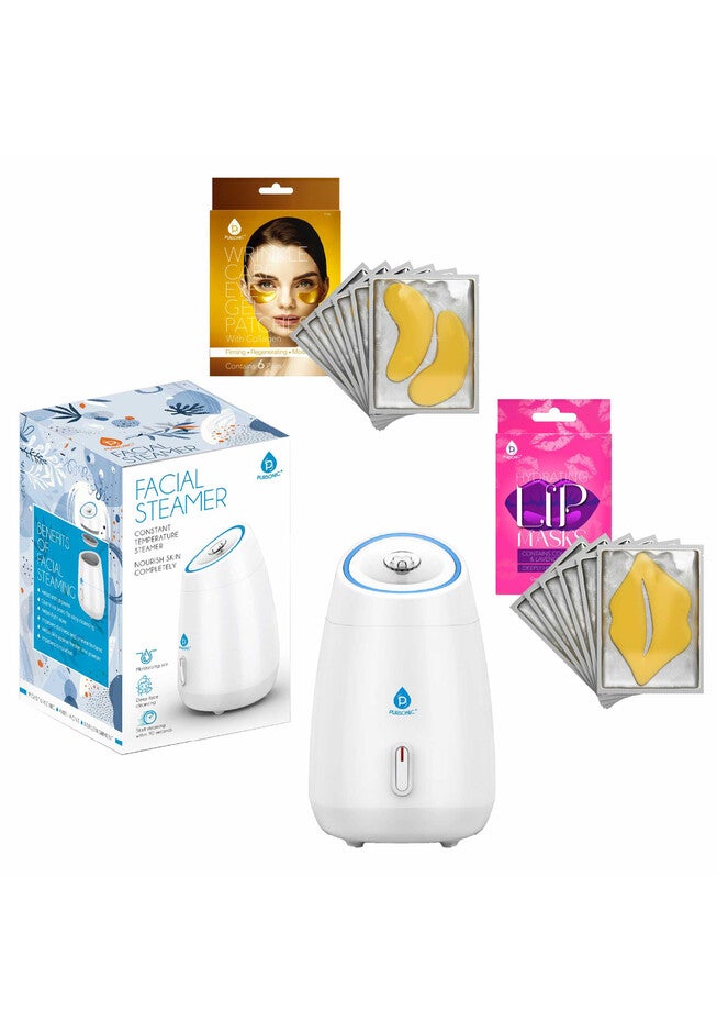 Deluxe Facial Steamer With 6 Soothing Eye Masks & 6 Nourishing Lip Masks, O, hi-res image number null
