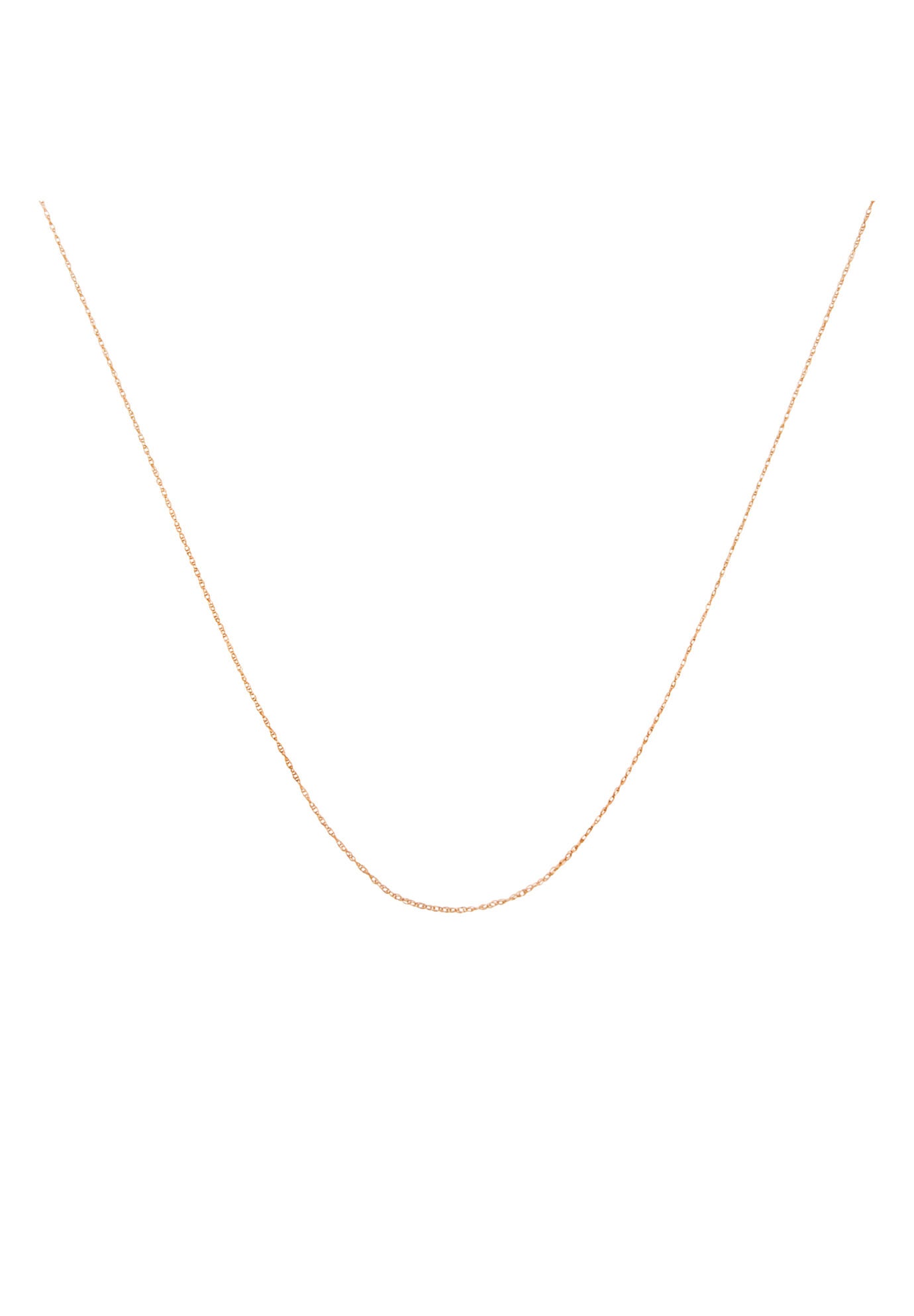 Solid Rose Gold Rope Chain Necklace Unisex Chain 20 inches, ROSE GOLD, hi-res image number 0