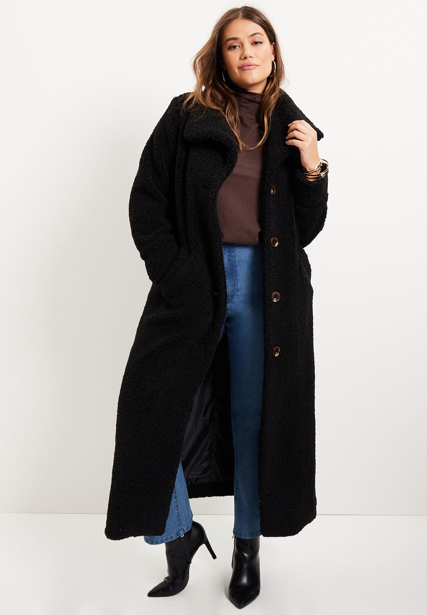 Maxi Teddy Fleece Coat | June And Vie