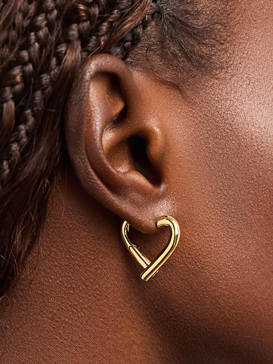 Keilan Heart Earrings, GOLD, alternate image number 2