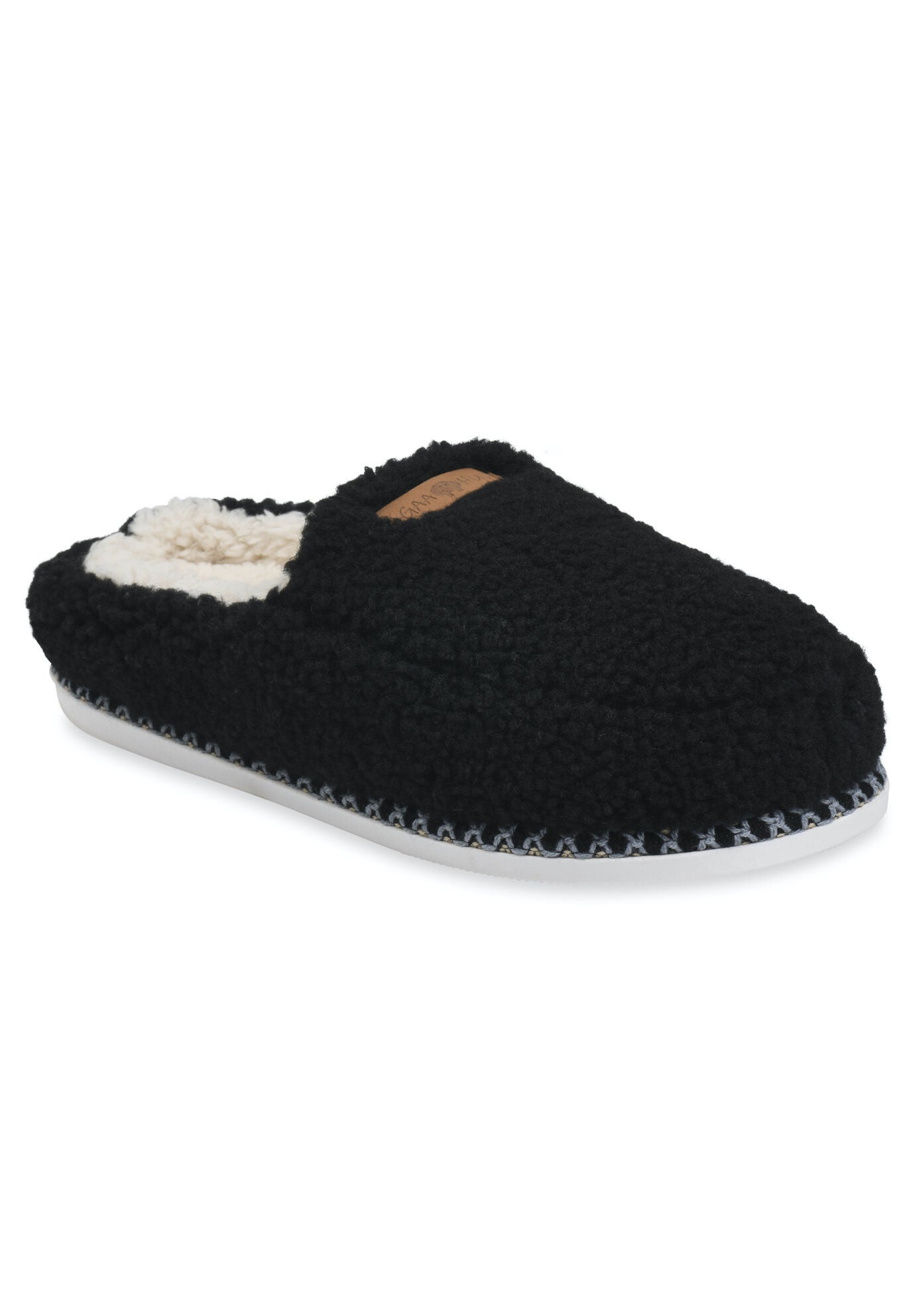 Berber Moccasin Clog Slipper, BLACK, hi-res image number 0