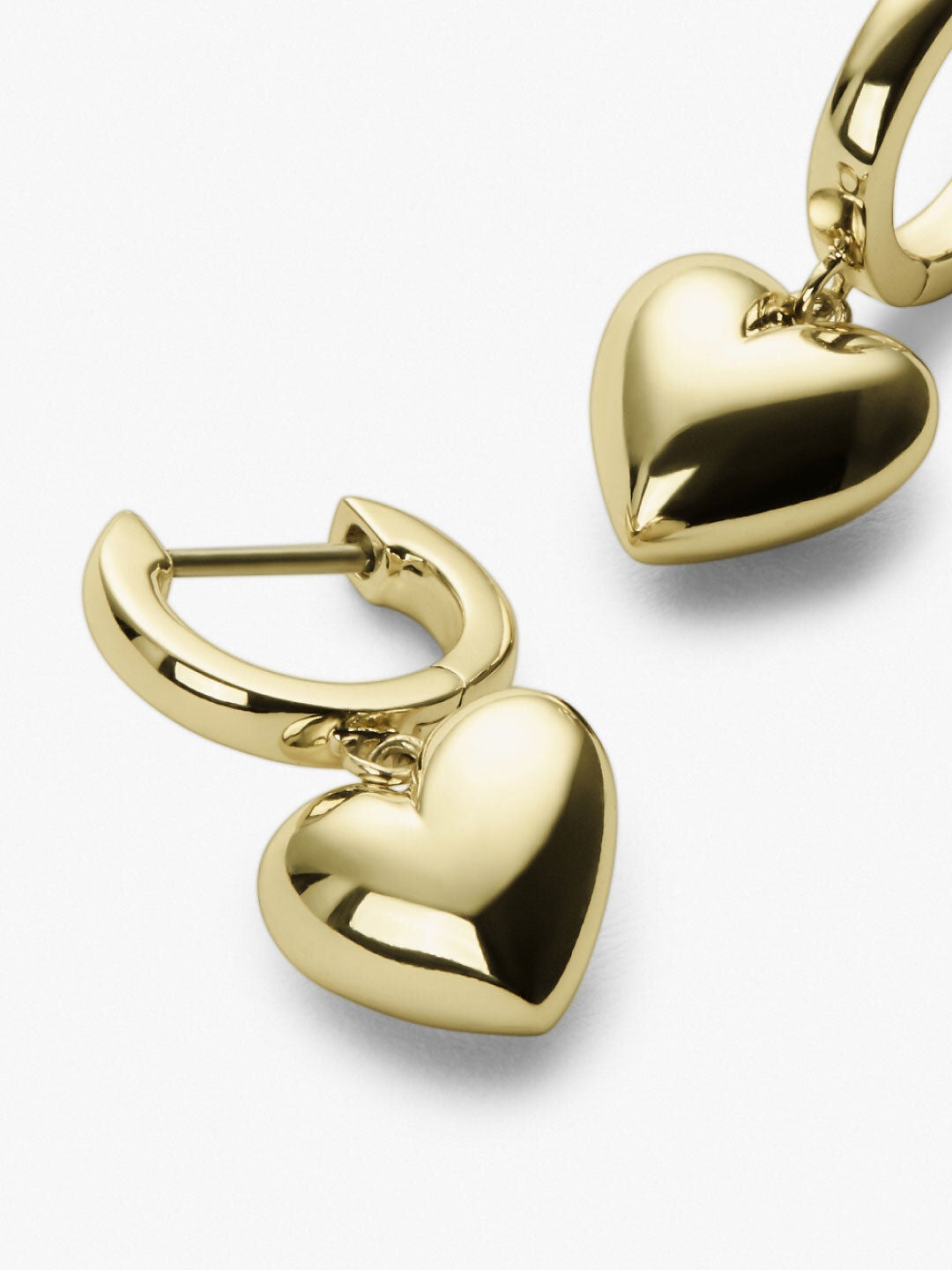 Puffed Heart Hoops - Jessica, GOLD, alternate image number 2