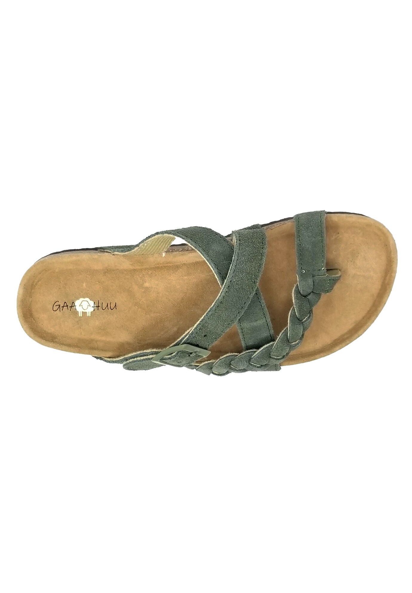 Suede Leather Braided Criss Cross Footbed Sandal, , alternate image number 4