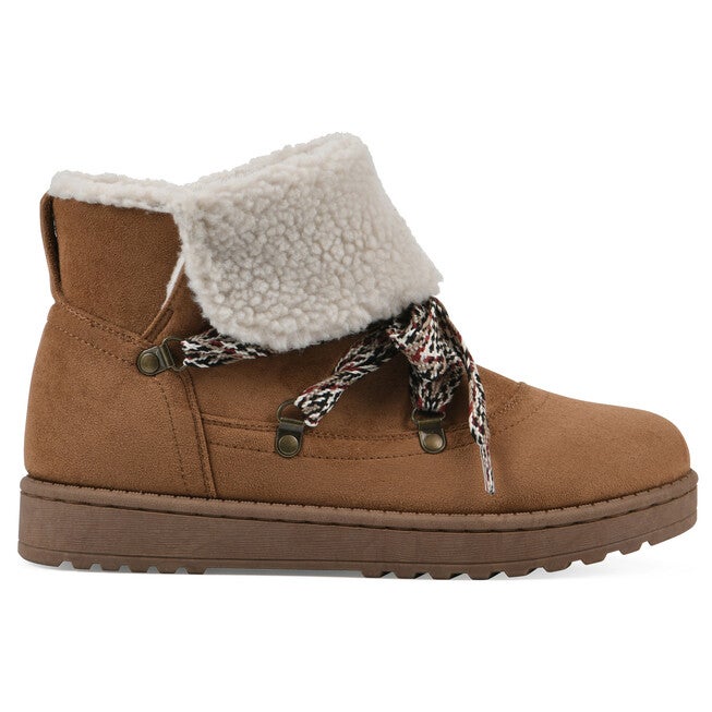 Idol Faux Fur Lace-up Bootie, CHESTNUT, alternate image number 2