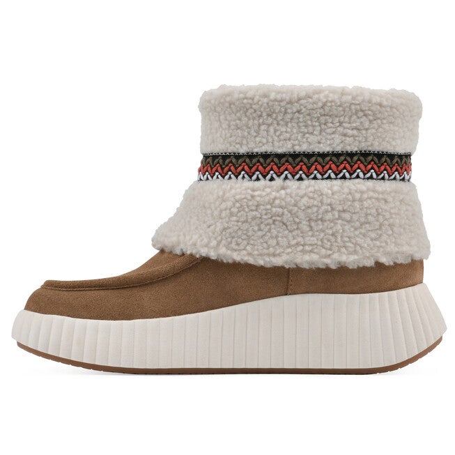 Digital Faux Fur Leather Bootie, CHESTNUT SUEDE, alternate image number null