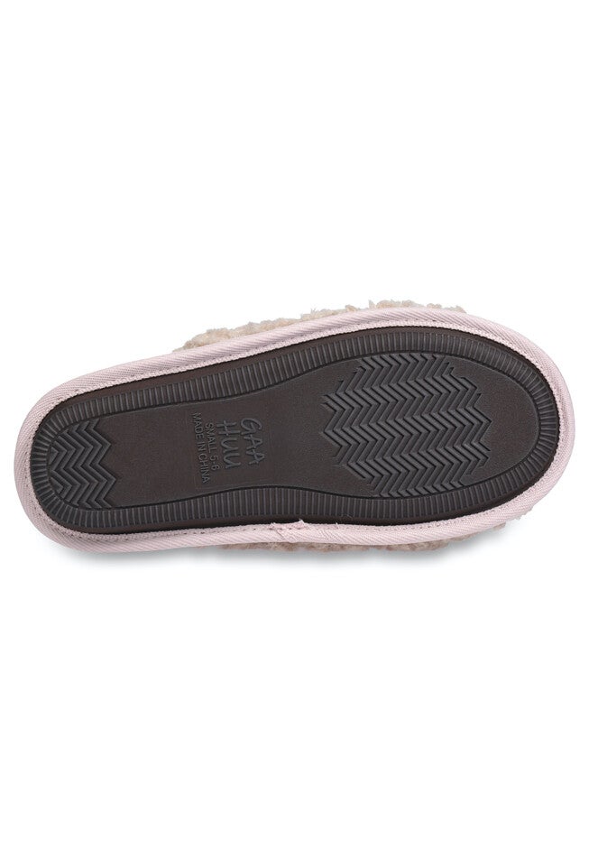Quilted Teddy Bear Scuff Slipper Slippers, , alternate image number null