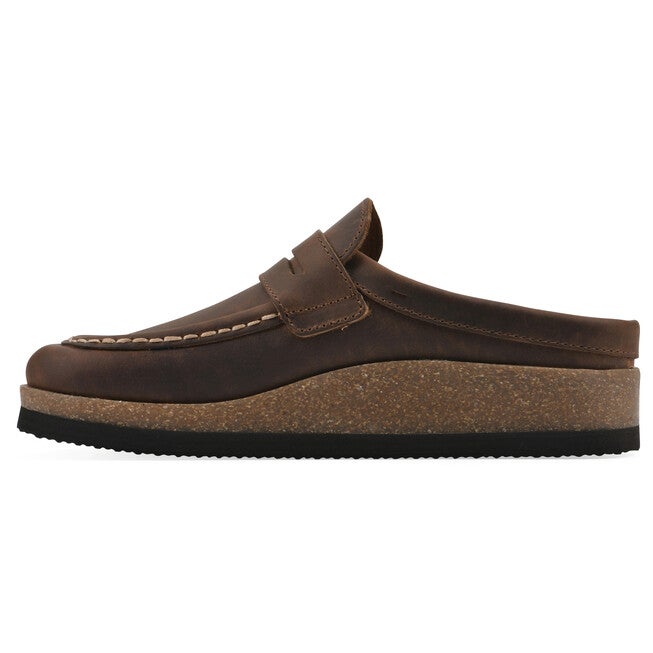 Brinlee Footbeds Clog, BROWN LEATHER, alternate image number 3