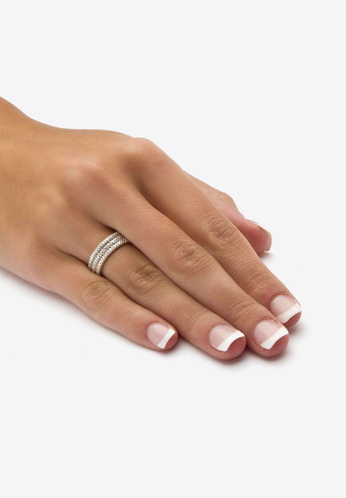 Gold-Plated Diamond Accent Stackable 3 Piece Set Eternity Ring Set, , alternate image number 2