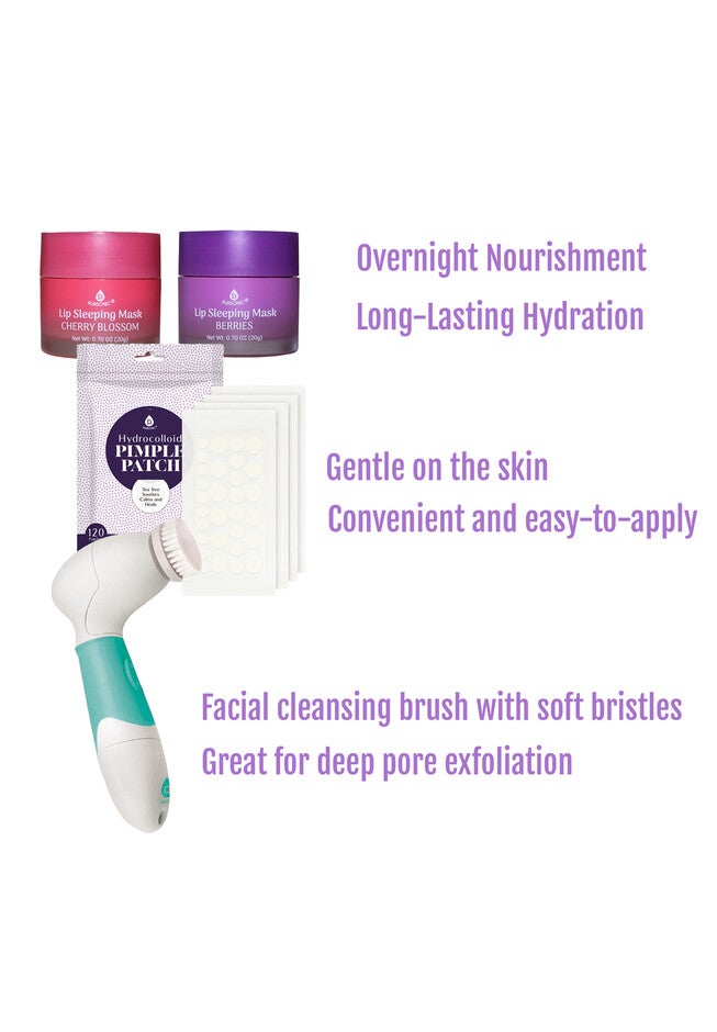Ultimate Skincare Bundle: Lip Care, Acne Solution, And Advanced Cleansing, , on-hover image number null