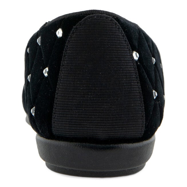 Betunia Quilted Flat, BLACK QUILTED VELVET, on-hover image number null