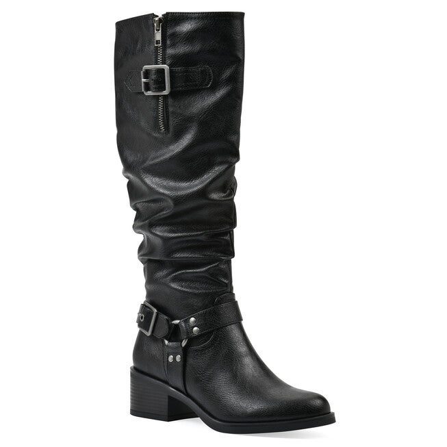 Cushion Wide Calf Tall Shaft Riding Boot, BLACK, hi-res image number 0