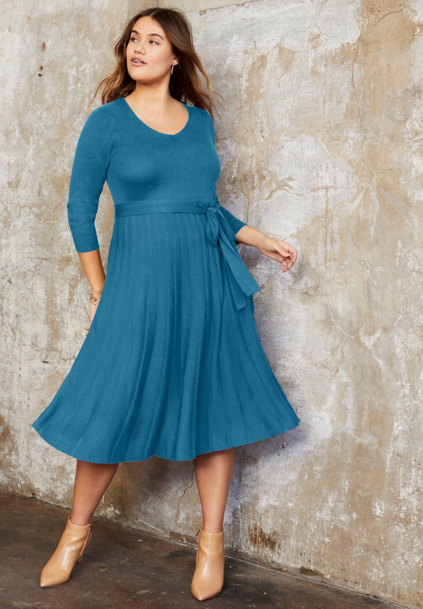 Pleated Sweater Dress, OASIS, hi-res image number 0