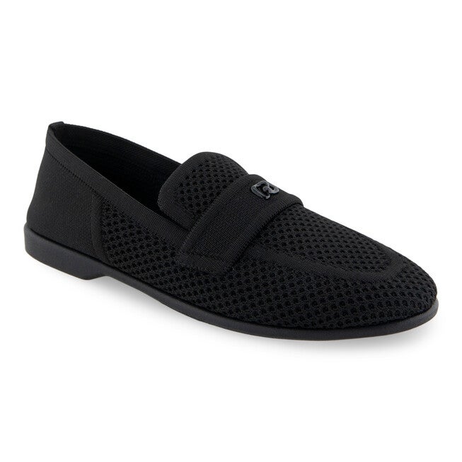 Nantiknit Smoking Slipper Flat, BLACK KNIT FABRIC, hi-res image number null