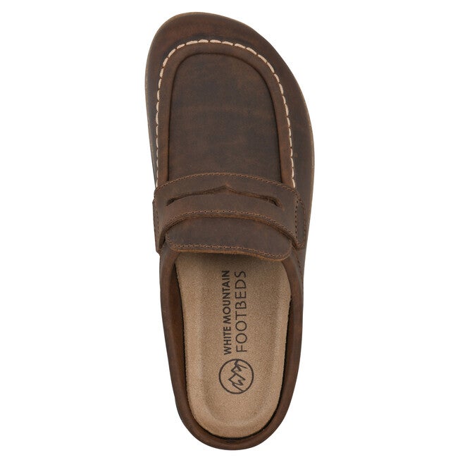 Brinlee Footbeds Clog, BROWN LEATHER, alternate image number 4