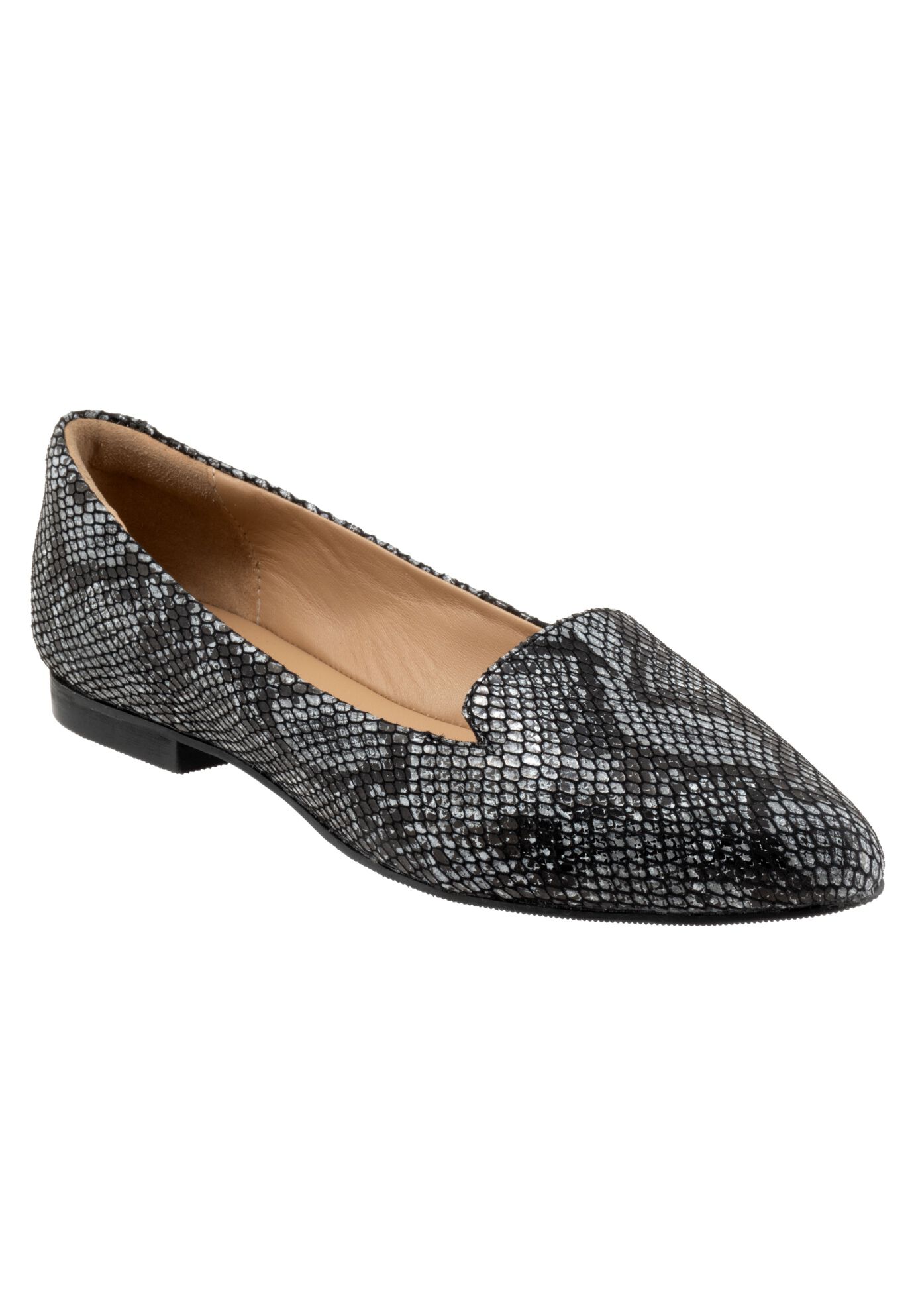 Harlowe Slip On Flat, BLACK WHITE SNAKE, hi-res image number 0