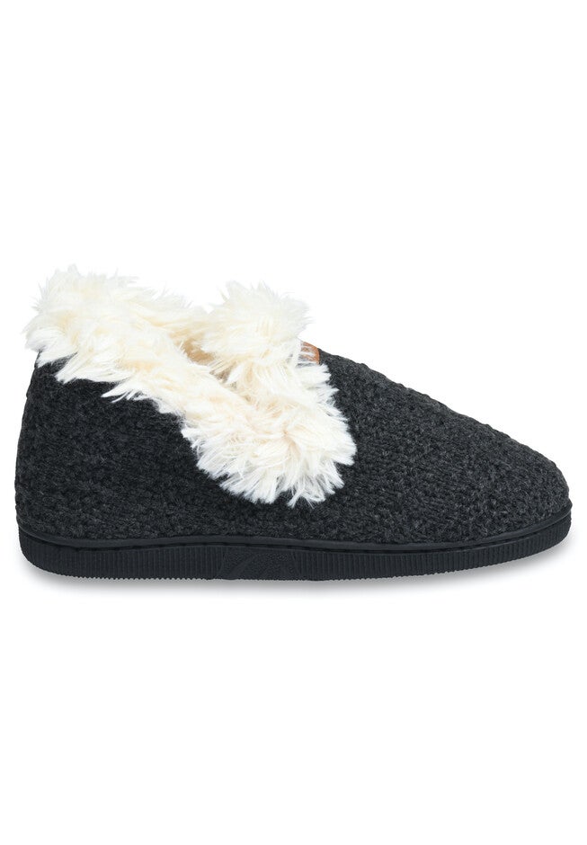 Textured Knit Fur Color Slipper Boot Slippers, , alternate image number 2