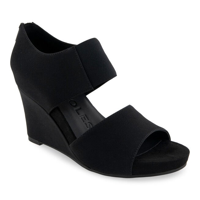 Purdy Wedge Sandal, BLACK STRETCH FABRIC, hi-res image number 0