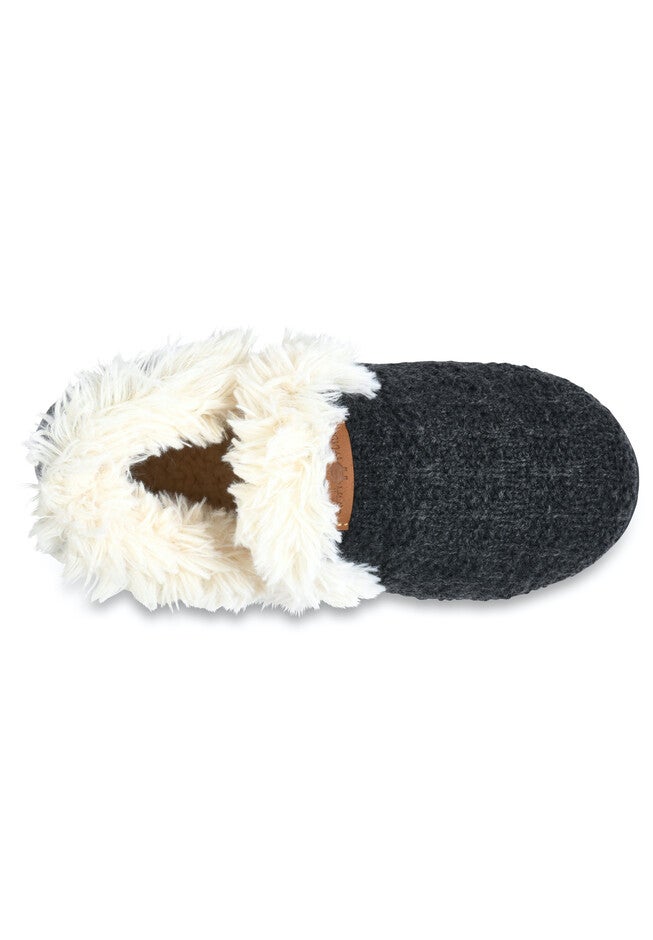 Textured Knit Fur Color Slipper Boot Slippers, , alternate image number 3