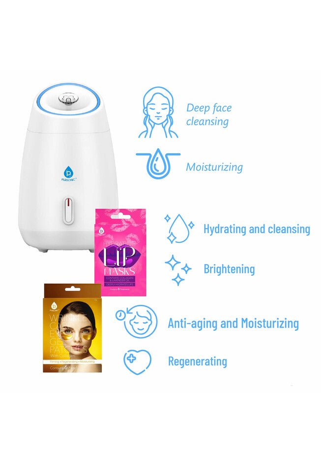 Deluxe Facial Steamer With 6 Soothing Eye Masks & 6 Nourishing Lip Masks, , alternate image number null