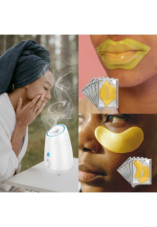 Deluxe Facial Steamer With 6 Soothing Eye Masks & 6 Nourishing Lip Masks, , on-hover image number null