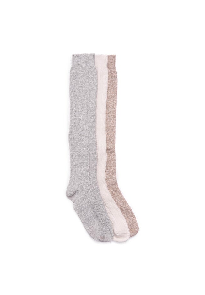 3 Pair Pack Slippers Socks, LIGHT NEUTRAL, hi-res image number 0