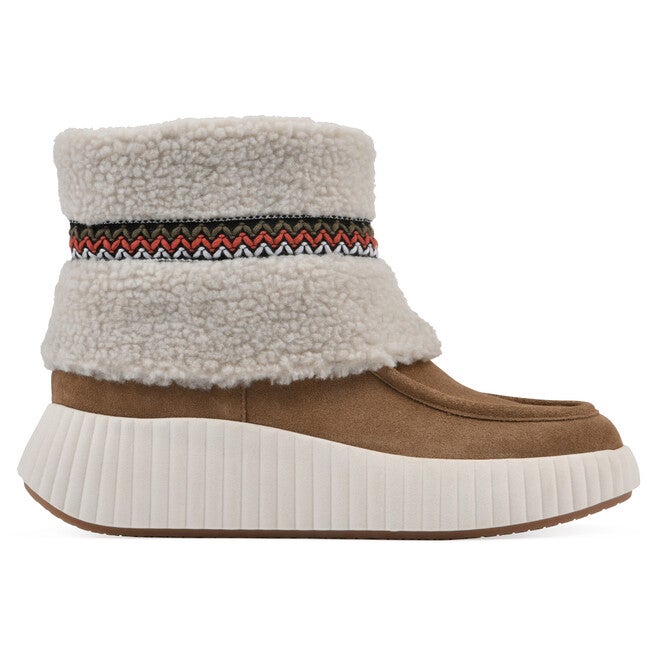 Digital Faux Fur Leather Bootie, CHESTNUT SUEDE, alternate image number null