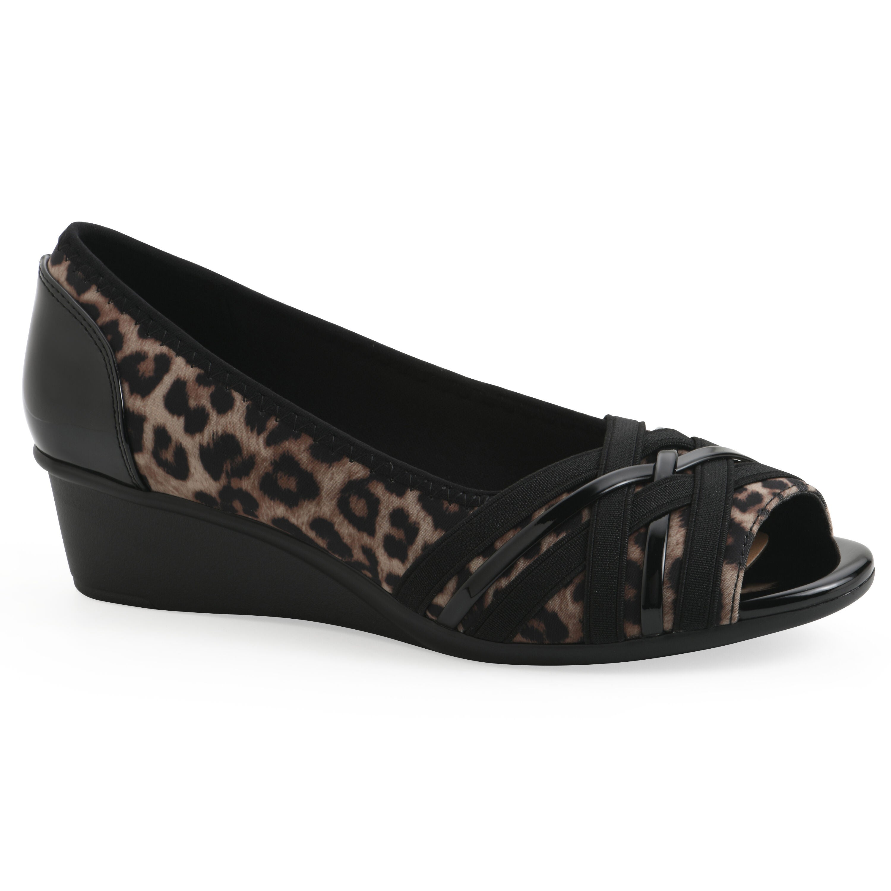 Boldest Peep Toe Wedge, TAN LEOPARD NYLON, hi-res image number 0