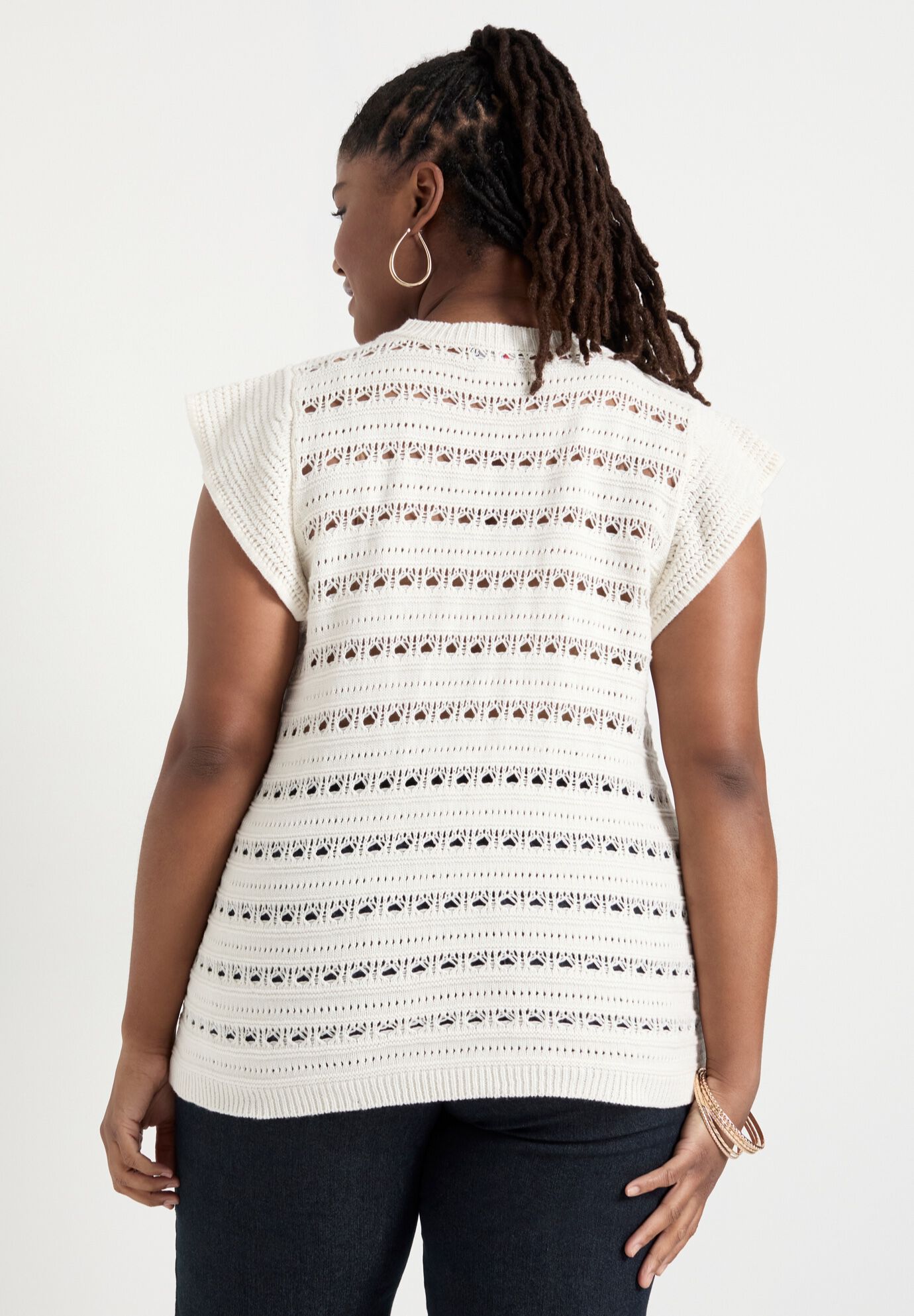 Ruffled-Sleeve Top, SUGAR SWIZZLE, on-hover image number 1