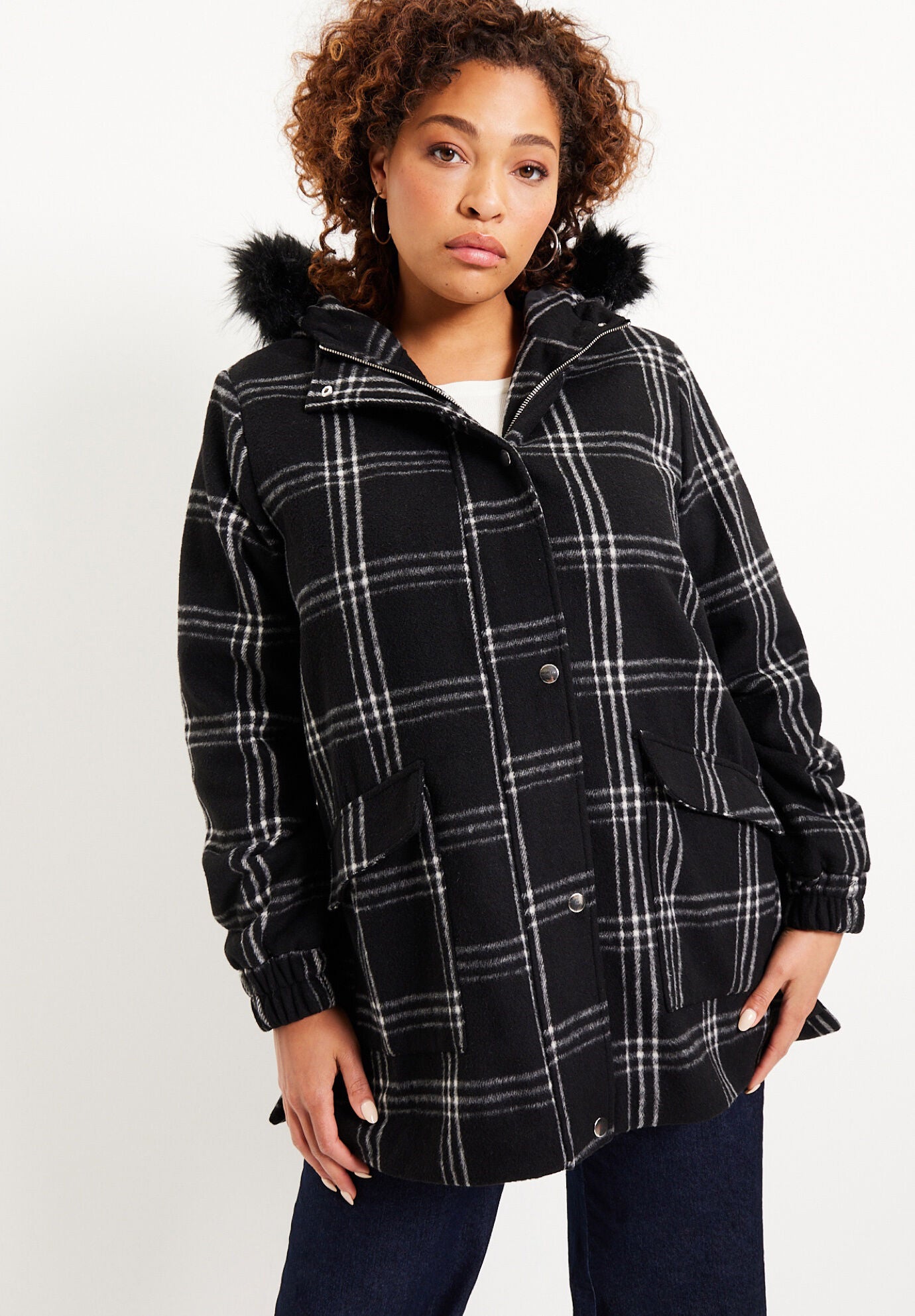 Plaid Hooded Jacket, , alternate image number 3