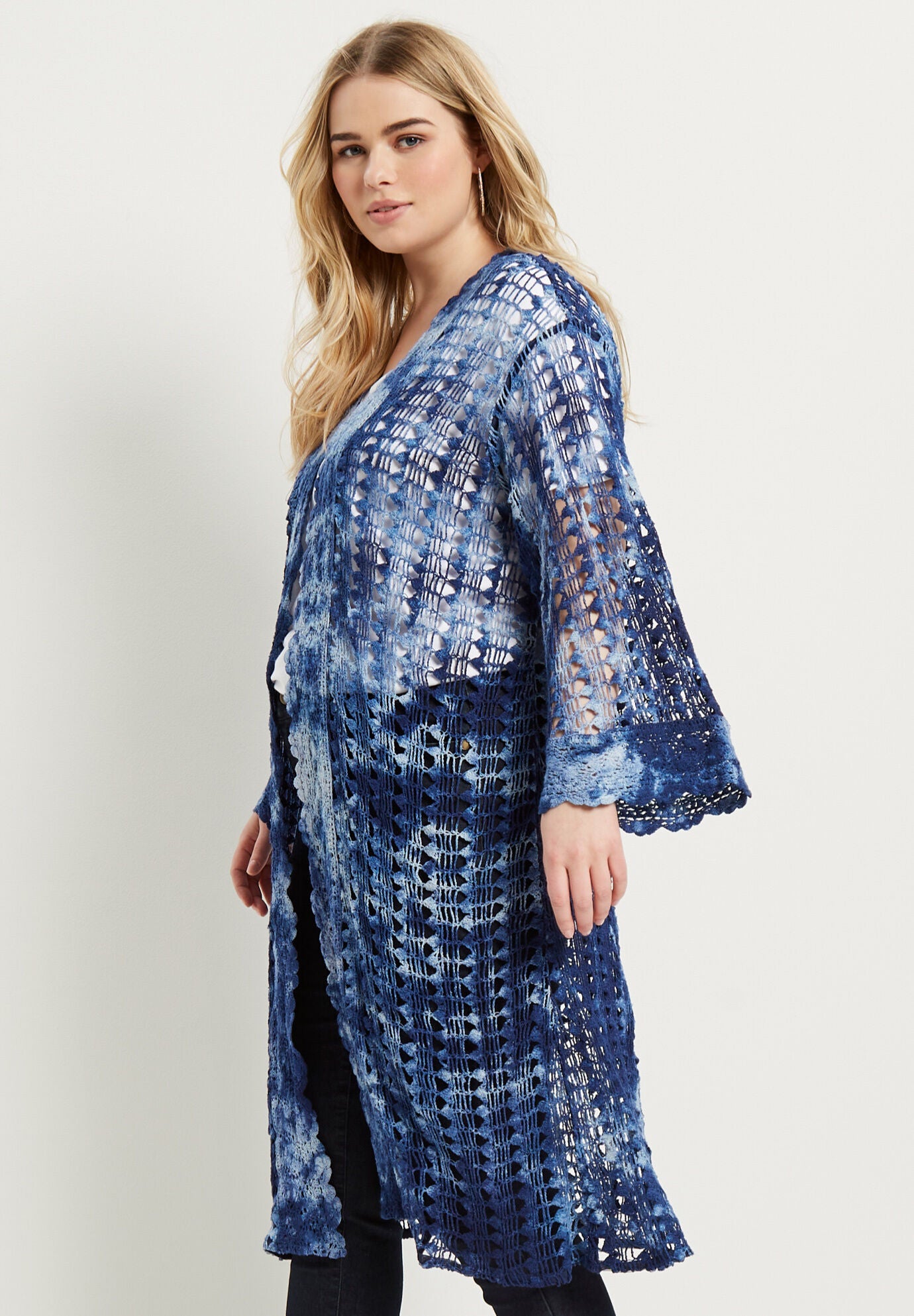 Tie-Dye Crochet Cardigan, , alternate image number 2