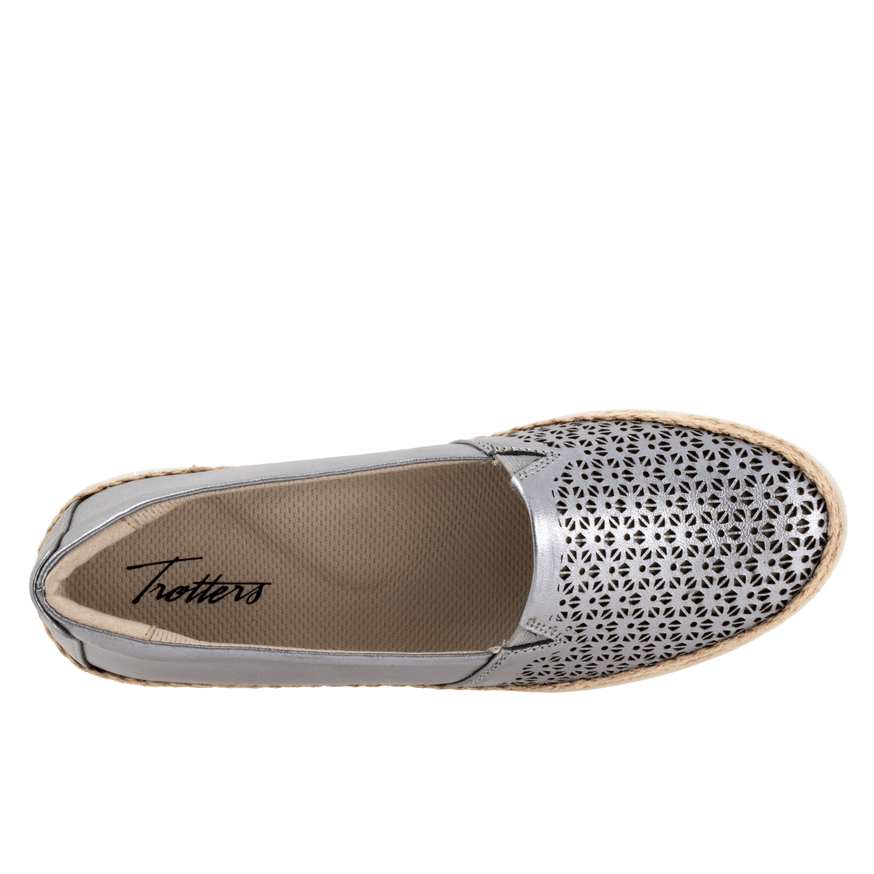 Accent Perf Sandal, PEWTER, alternate image number 3