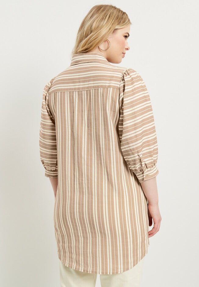 Half Button-Down Lino Soleil Tunic, , on-hover image number null