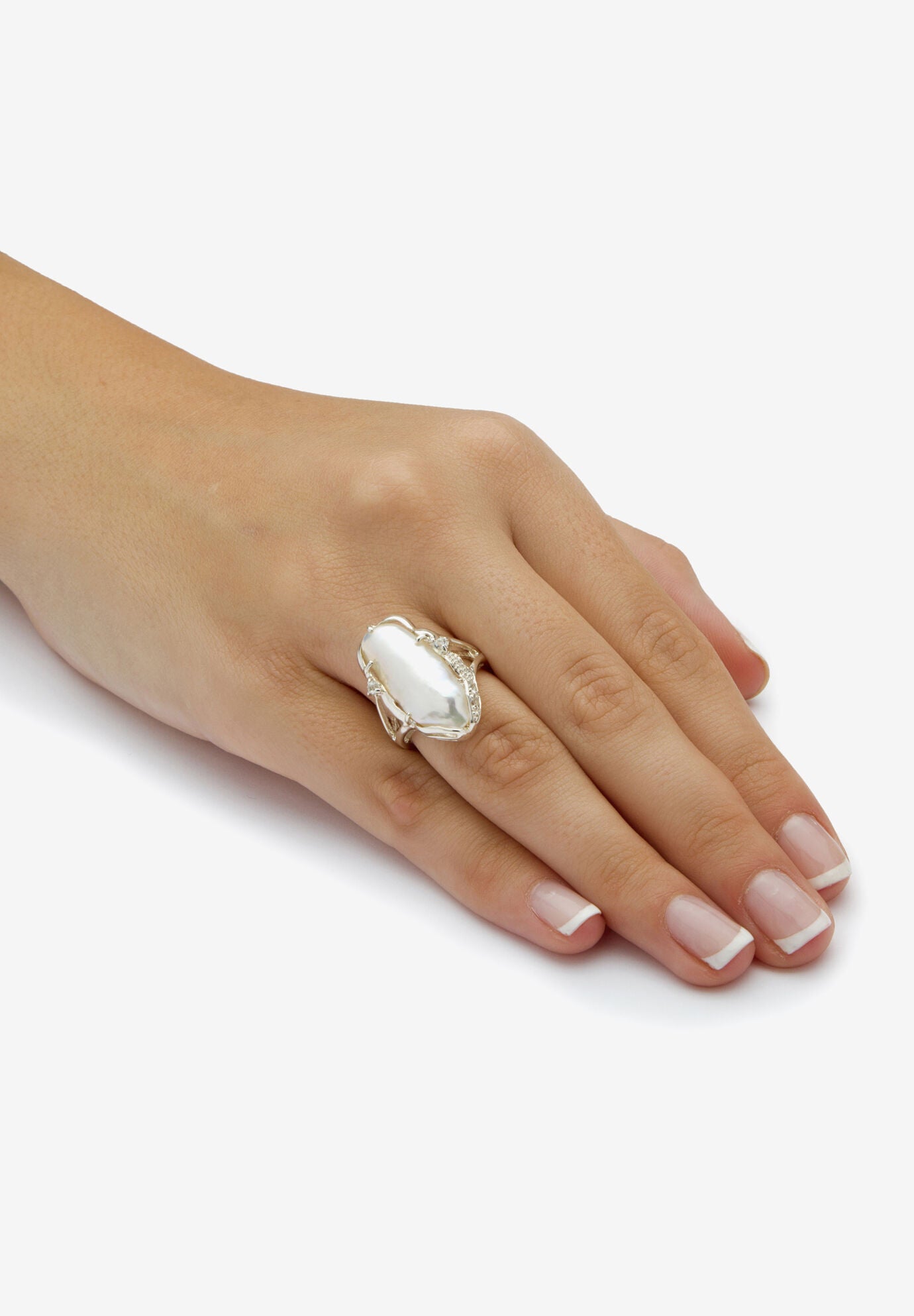 Sterling Silver Cultured Freshwater Pearl And Topaz Ring Jewelry, , alternate image number 2