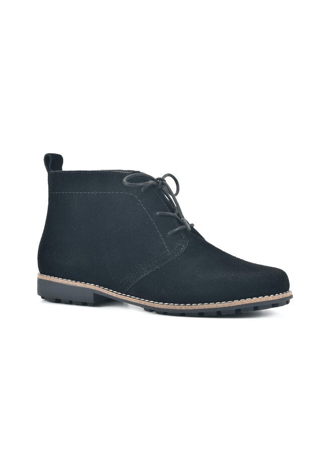 White Mountain Auburn Lace Up Bootie, BLACK SUEDE, hi-res image number 0