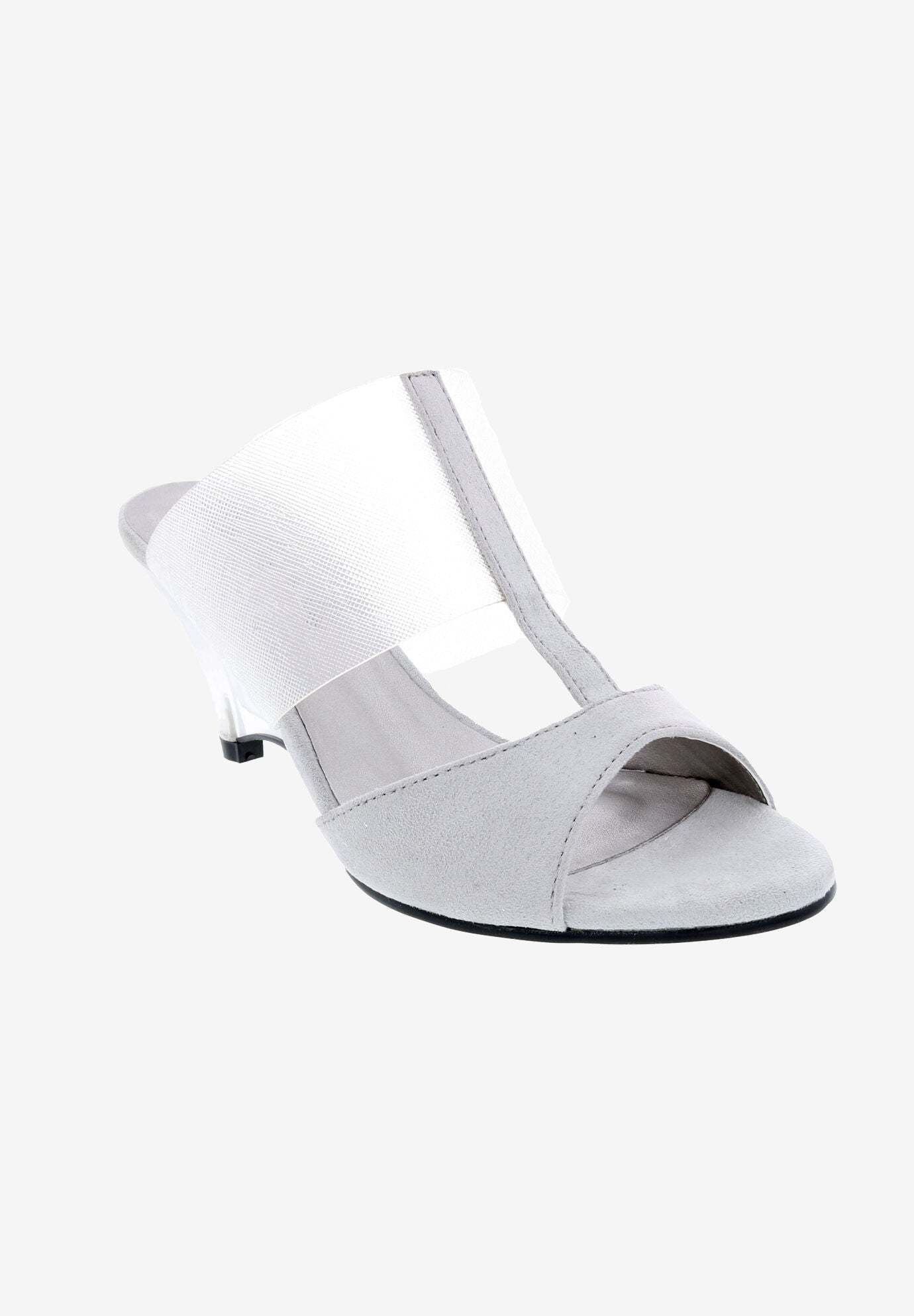 Iran Heeled Mule, GREY MICRO SUEDE, hi-res image number 0
