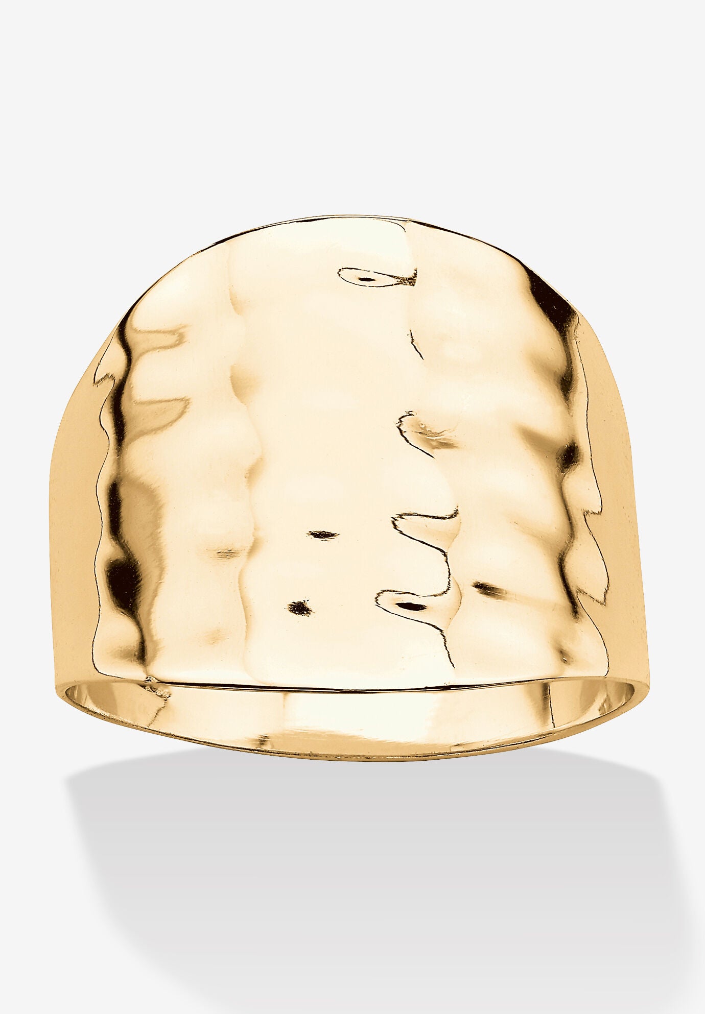 Yellow Gold-Plated Hammered Style Cigar Band Ring (5Mm) Jewelry, GOLD, hi-res image number 0