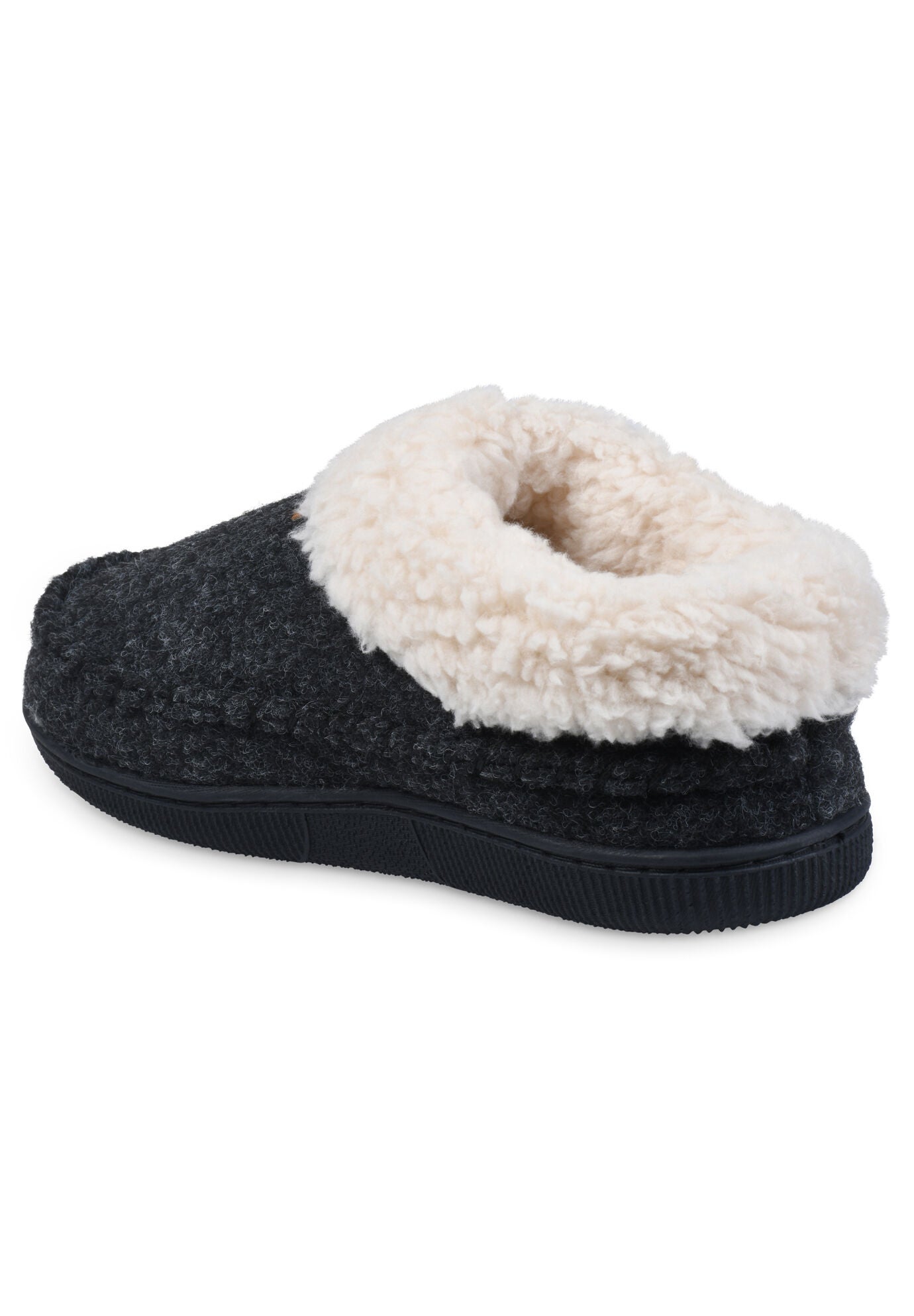 Faux Wool Mocassin Fullfoot With Collar Slipper, , on-hover image number 1
